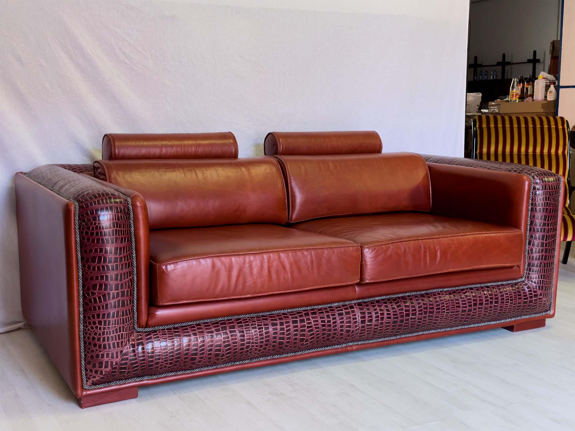 Italian Luxurious 3 Seater Leather Sofa 8