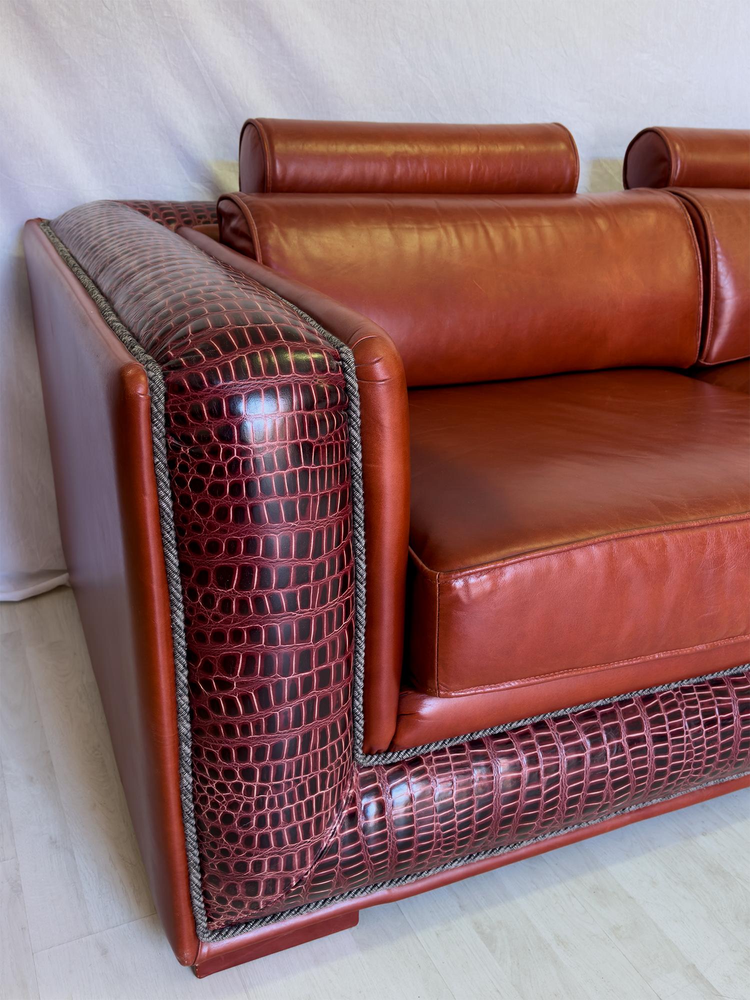 Italian Luxurious 3 Seater Leather Sofa 9