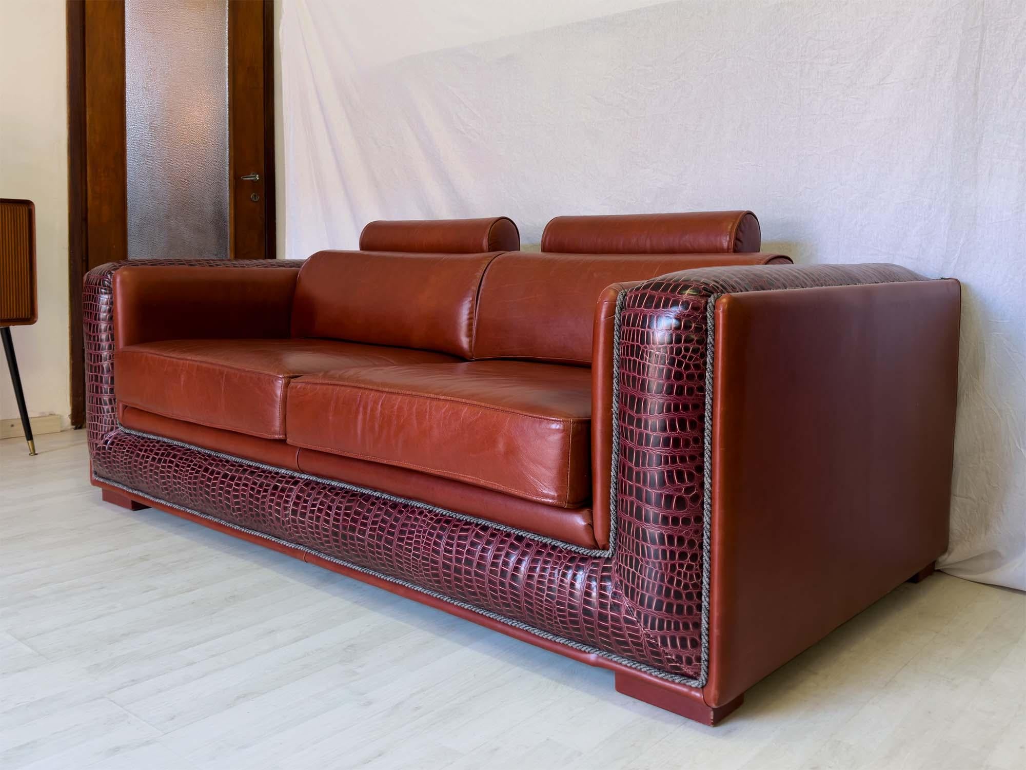 Italian Luxurious 3 Seater Leather Sofa 14