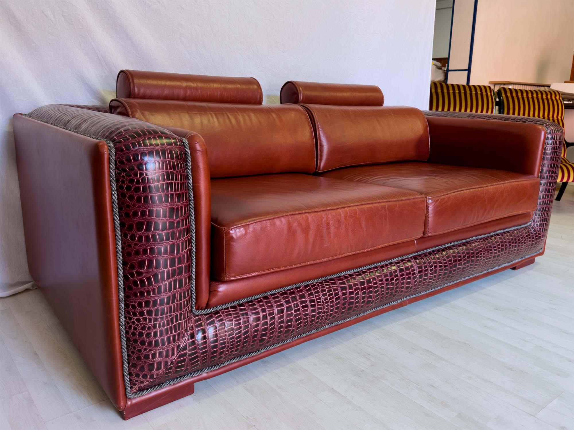Italian Luxurious 3 Seater Leather Sofa 15