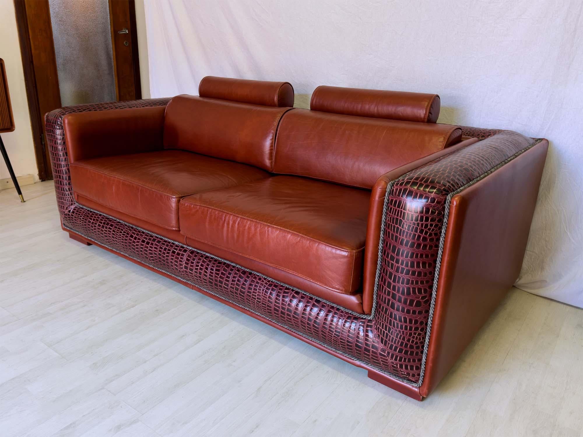 Italian Luxurious 3 Seater Leather Sofa 1