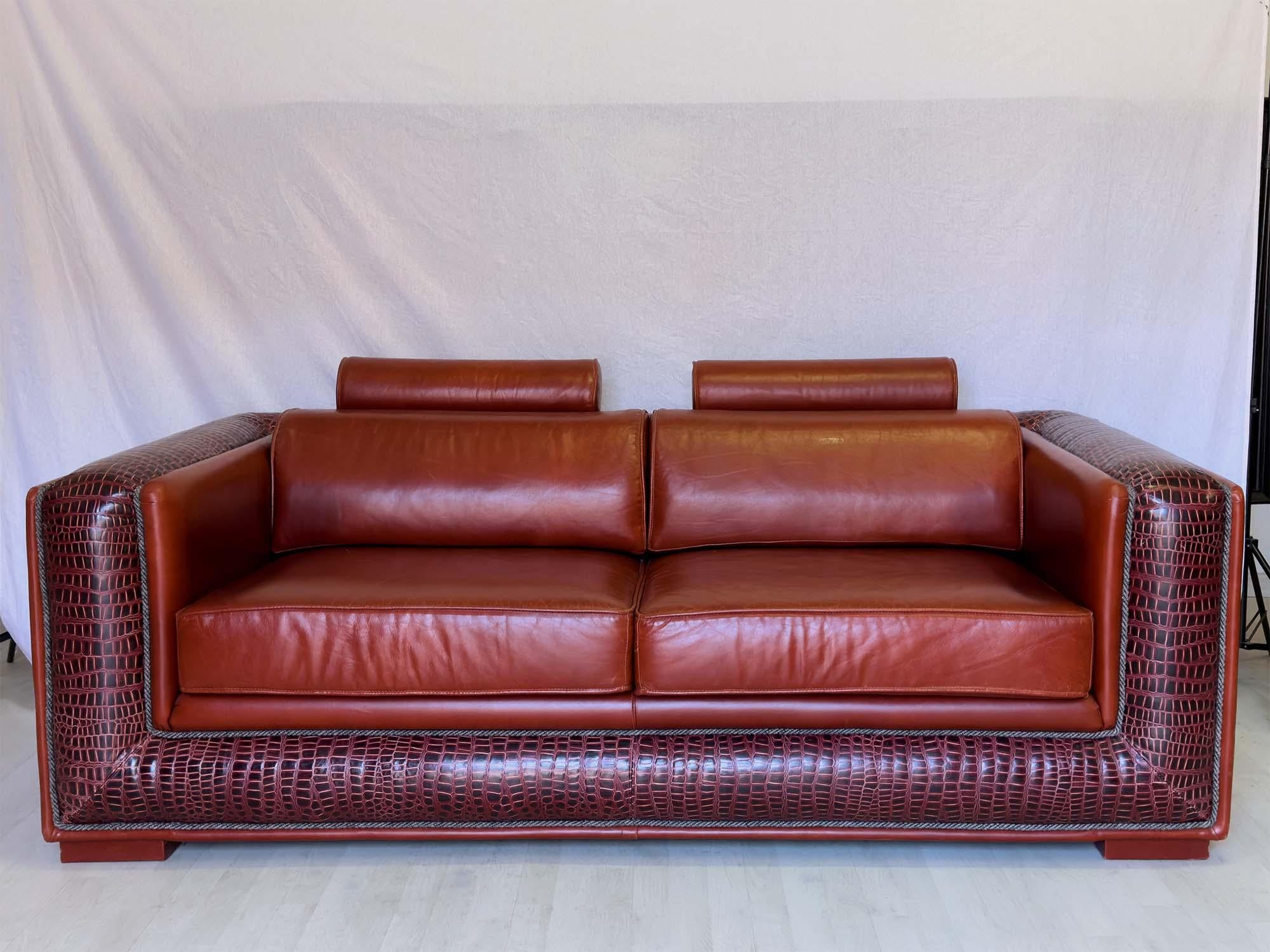 Italian Luxurious 3 Seater Leather Sofa 3