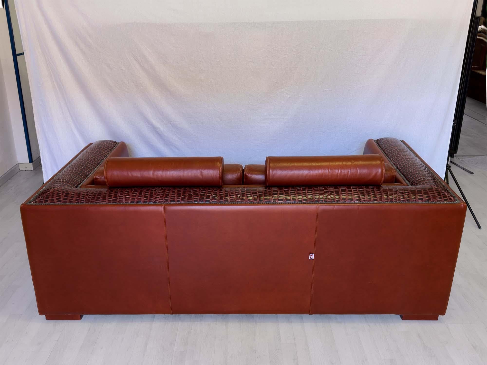 Italian Luxurious 3 Seater Leather Sofa 4