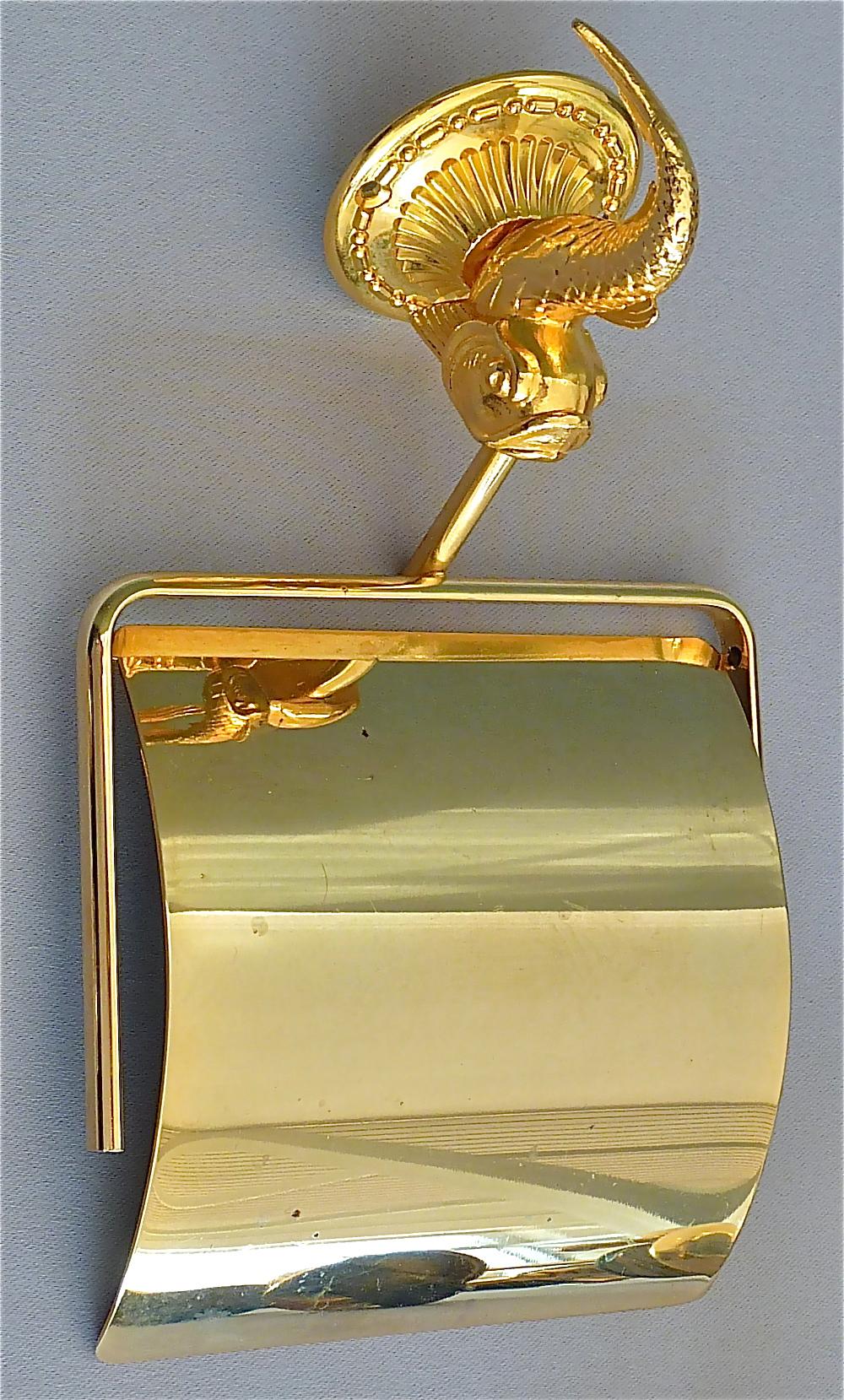 Italian Luxus Zazzeri Gilt Brass Bathroom Fixture Set of 30, 1970-80 Vintage For Sale 11
