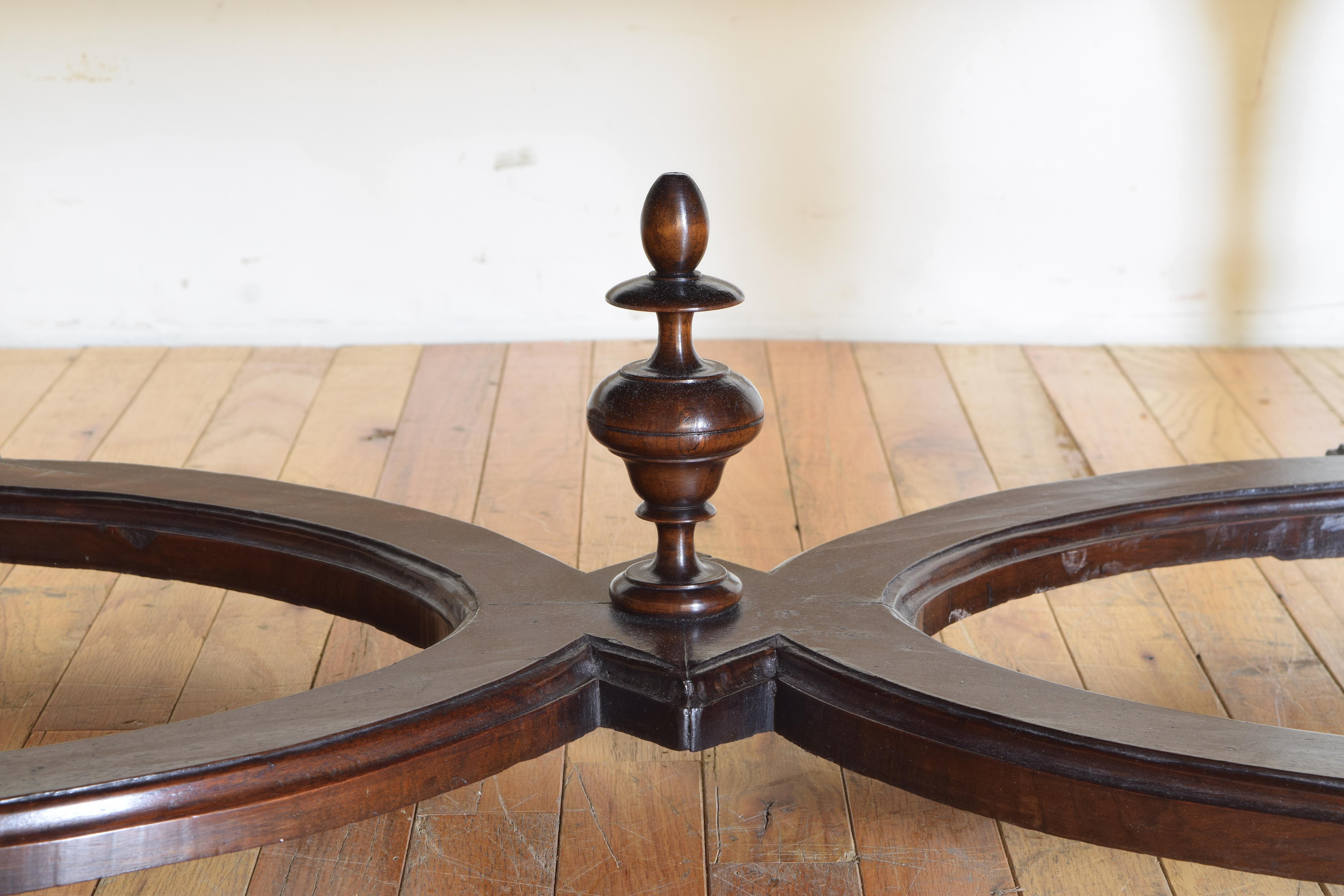 Italian LXIII Period Walnut Salon Table with Magnificent Marble Top 4