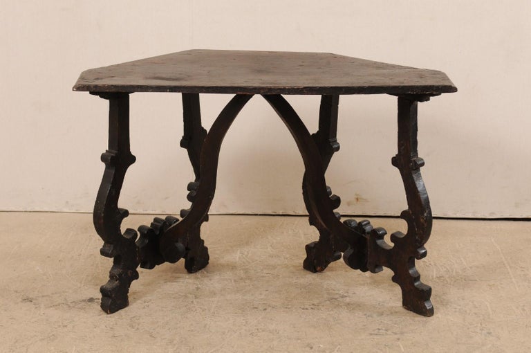 A Beautiful Italian Carved Lyre-Leg Walnut Console Table, Turn of 17th-18th C. 6