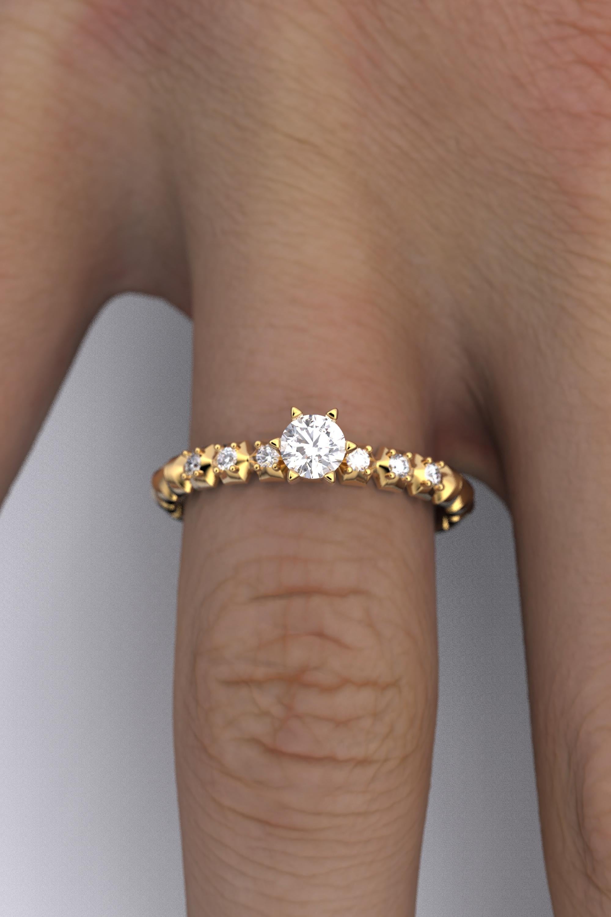 For Sale:  Italian-Made 0.32 Carat Diamond Engagement Ring in 18k Solid Gold 11