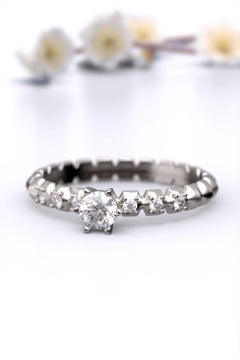 Italian-Made 0.32 Carat Diamond Engagement Ring in 18k Solid Gold