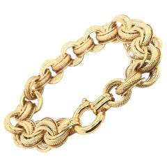 Italian Made 14 Karat Yellow Gold Link Bracelet