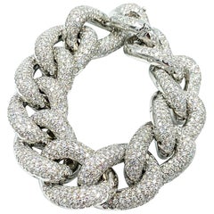 Italian Made 18 Karat White Gold Diamond Bracelet