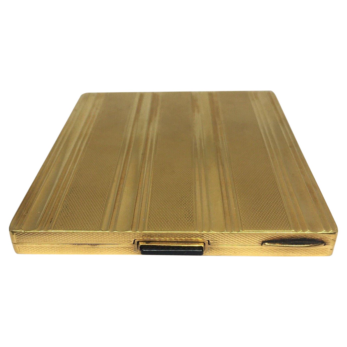 Italian Made 18K Gold 1940s Engine Turned CIGARETTE CASE Box 161.6 Gram