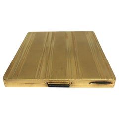Italian Made 18K Gold 1940s Engine Turned CIGARETTE CASE Box 161.6 Gram