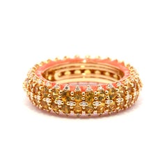 Italian Made 18KT Yellow Gold "Eternity " Designer Ring