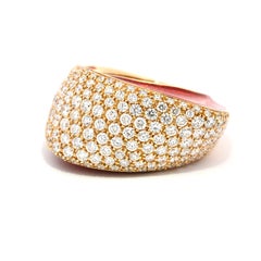 Italian Made 18KT Yellow Gold"Wave" Designer Ring Set Diamonds