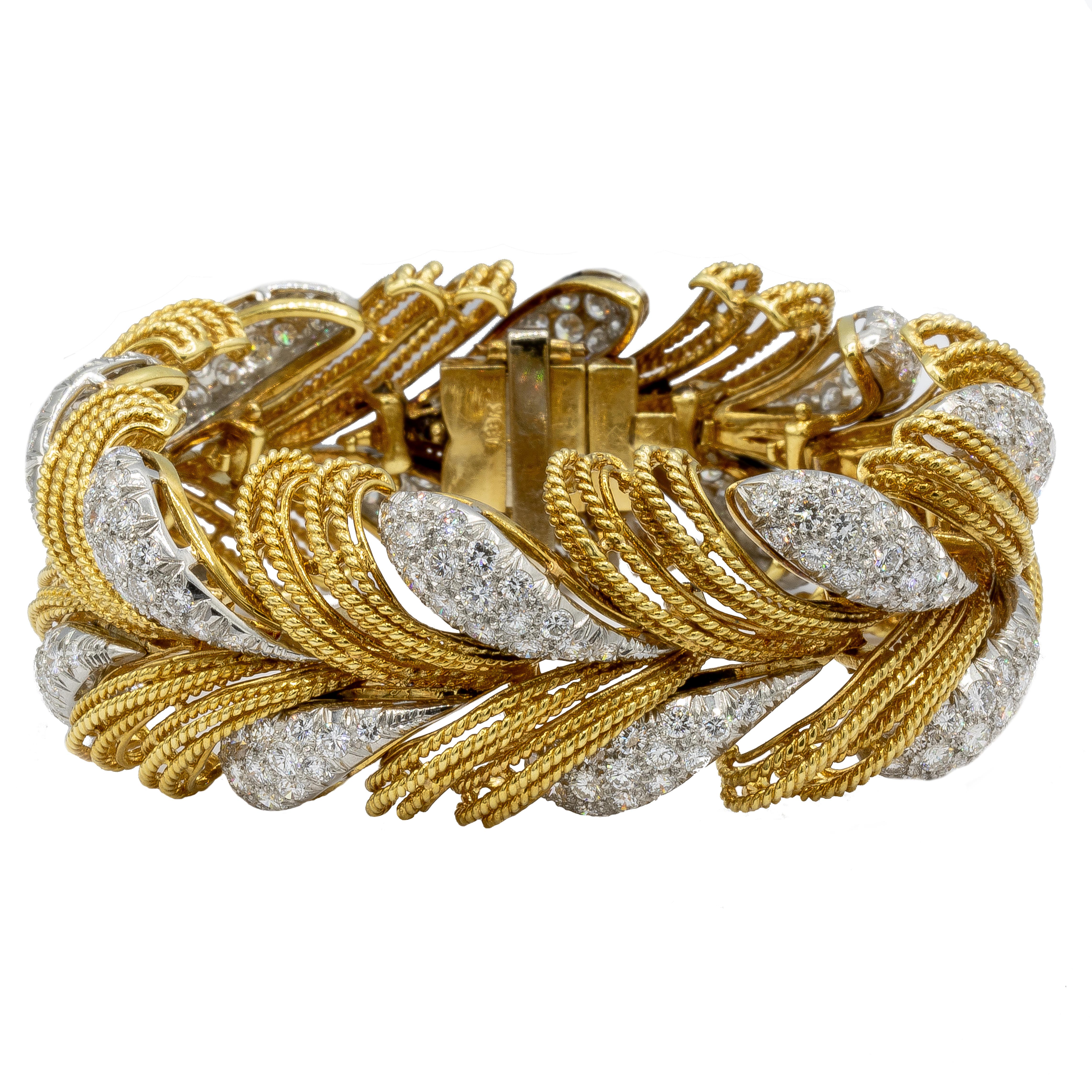 Modern Italian Made 8 Carat Diamond Bracelet 18 Karat Gold