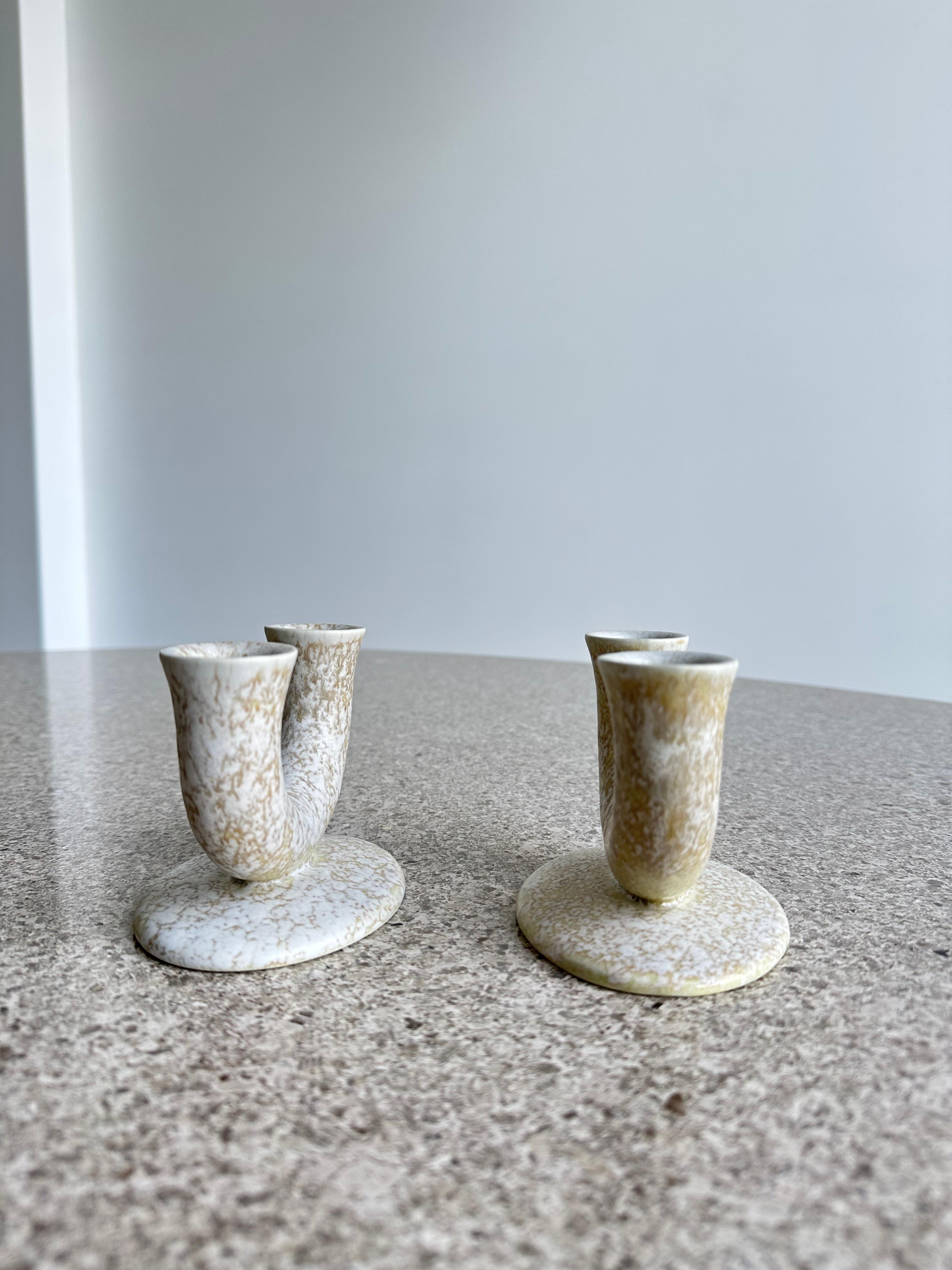 Mid-Century Modern Italian Made Ceramic Candle Holders For Sale