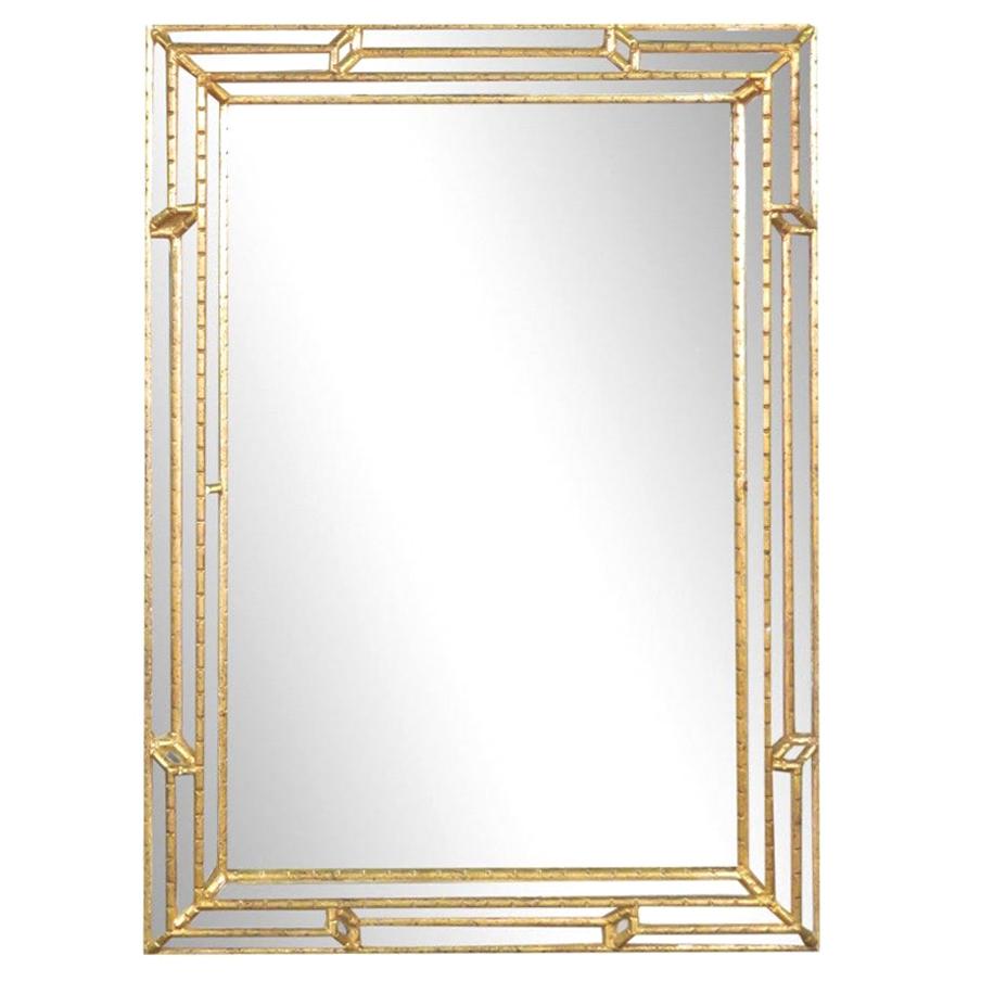 Italian Made La Barge Multi Faceted Gilded Neoclassical Wall Mirror