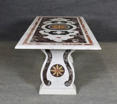 Italian Made Pietra Dura Marble Indoor/Outdoor Dining Table