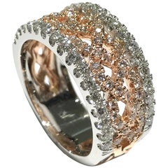 Italian Made Ring with 92 Diamonds 1.04 Carat