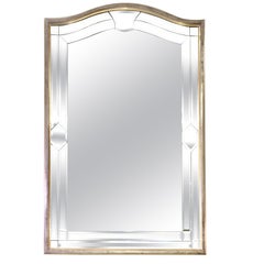 Miroir biseauté à feuilles d'argent de fabrication italienne par Decorative Crafts