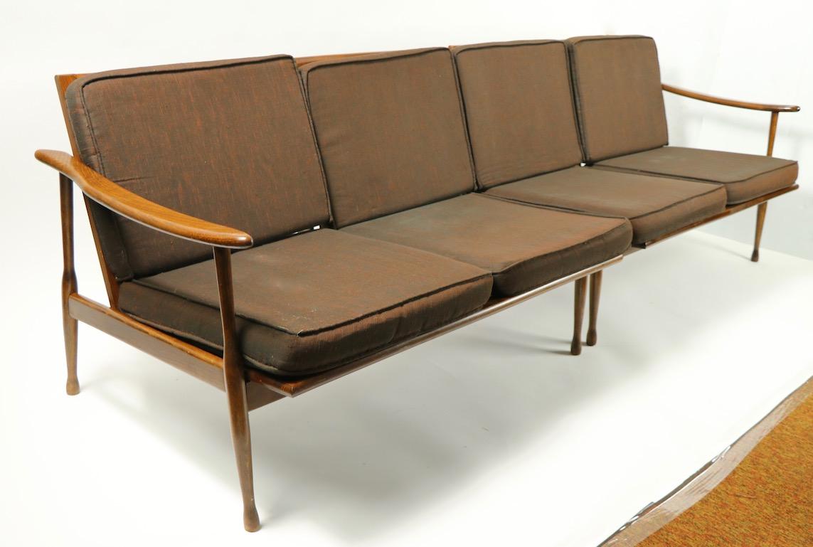 solid wood frame danish sectional sofa