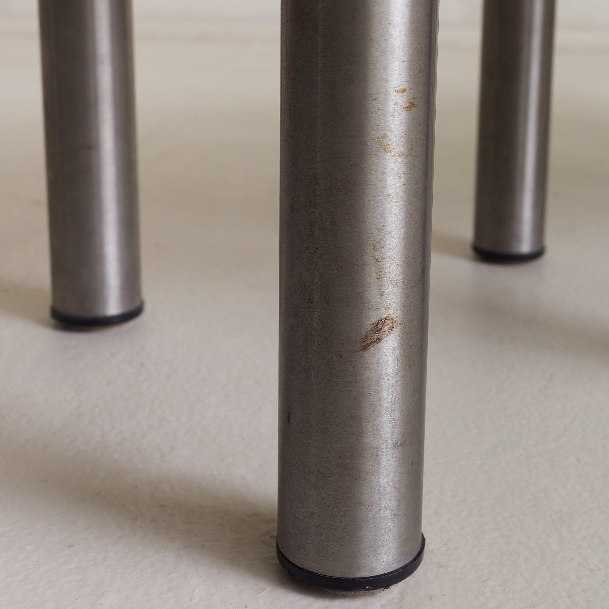 Metal Italian Made Table with Verde Green Marble, 1970s For Sale