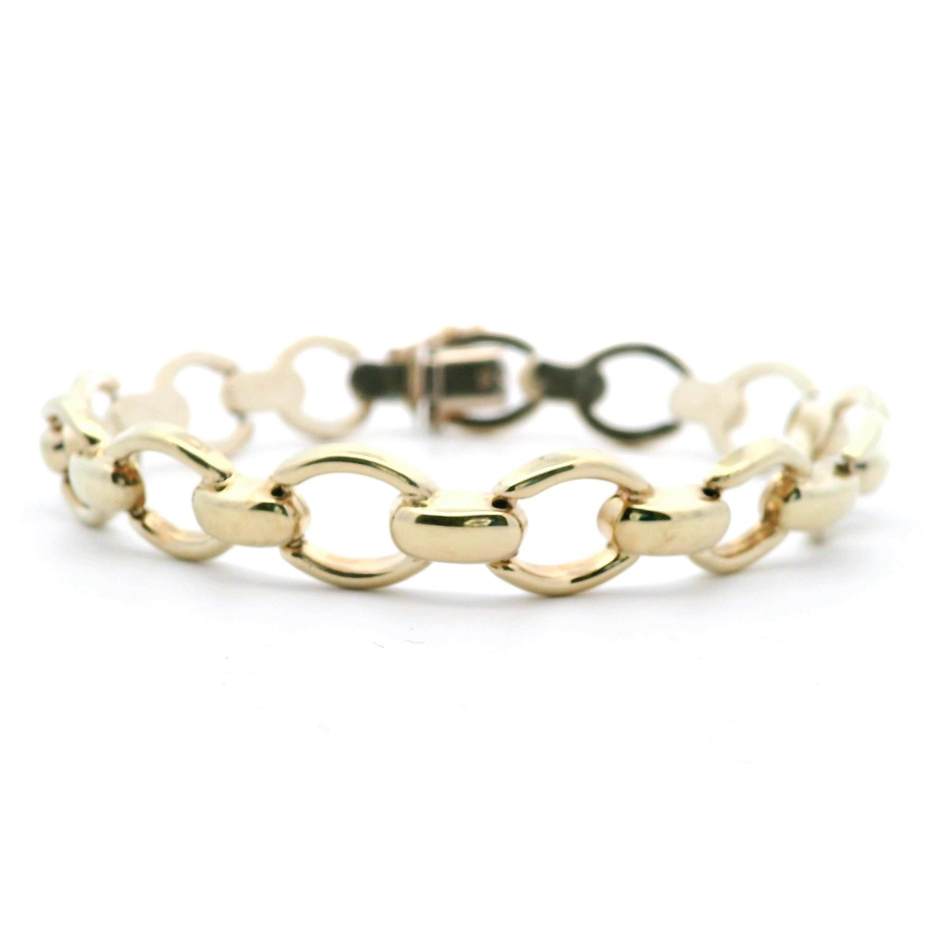 Bracciale A Link in Oro Giallo Made in Italy In condizioni Nuovo in vendita a BEVERLY HILLS, CA
