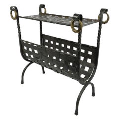 Italian Iron Magazine Holder Drink Table