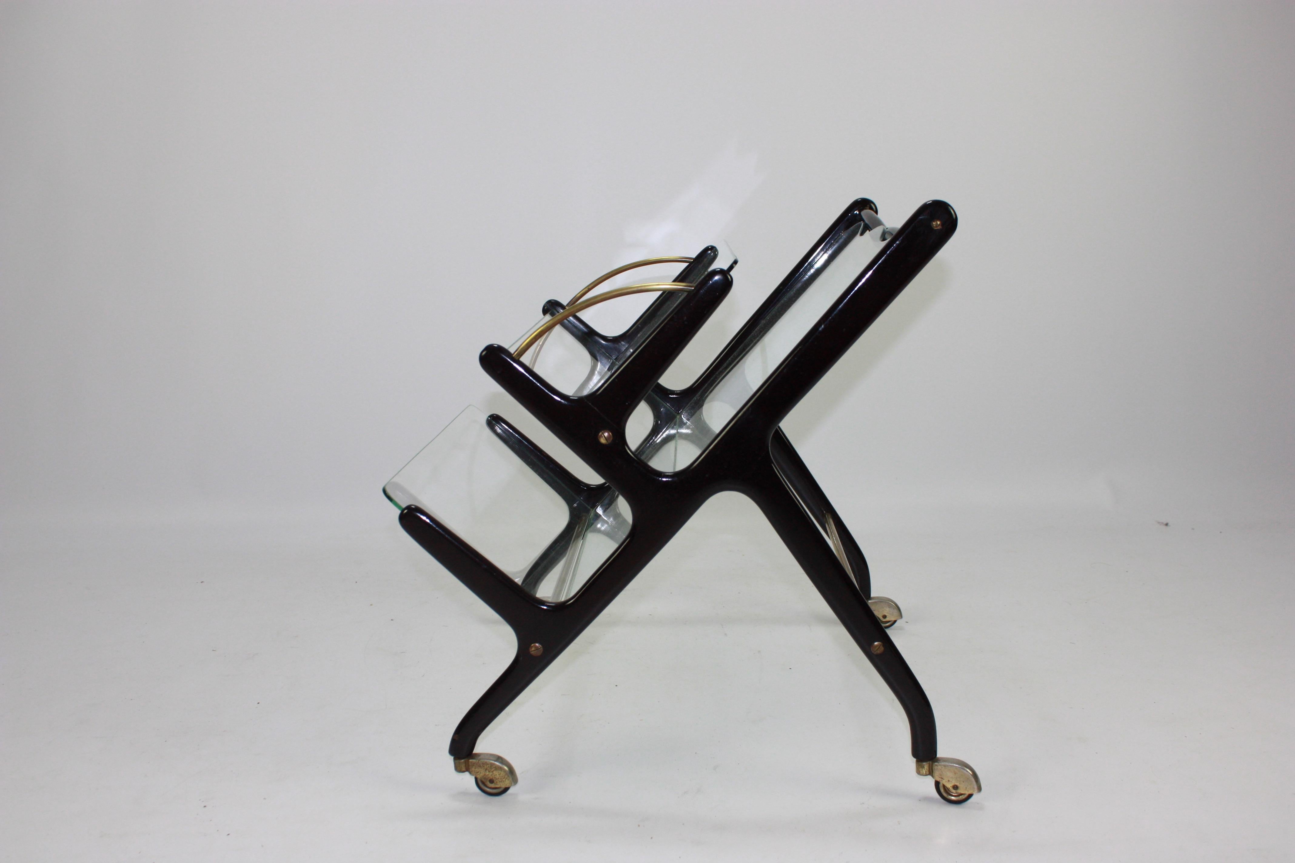 Mahogany Italian Magazine Rack by Ico Parisi, 1950s For Sale