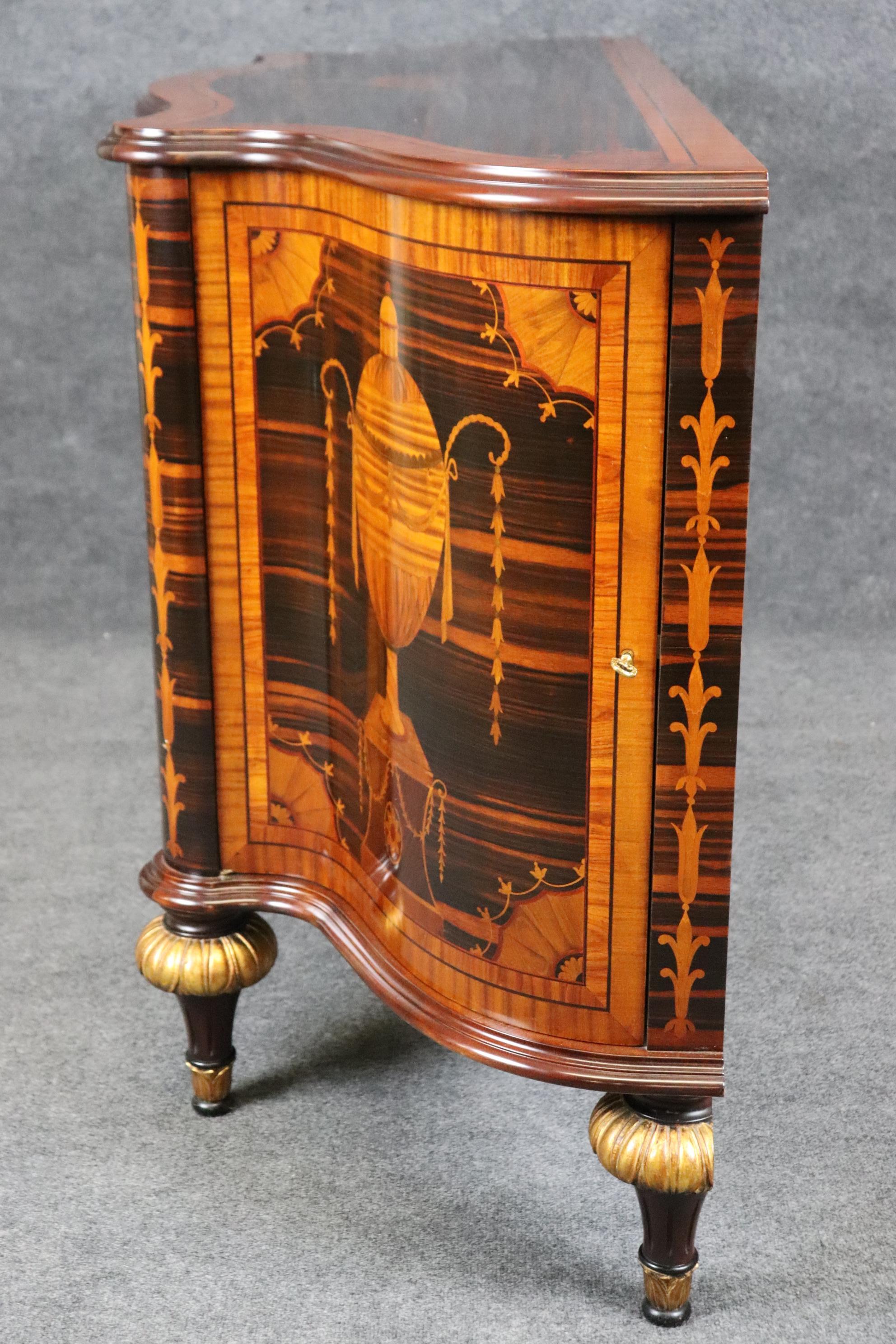Italian Magiolini Inlaid Mixed Woods Three Drawer Commode Server Buffet ...