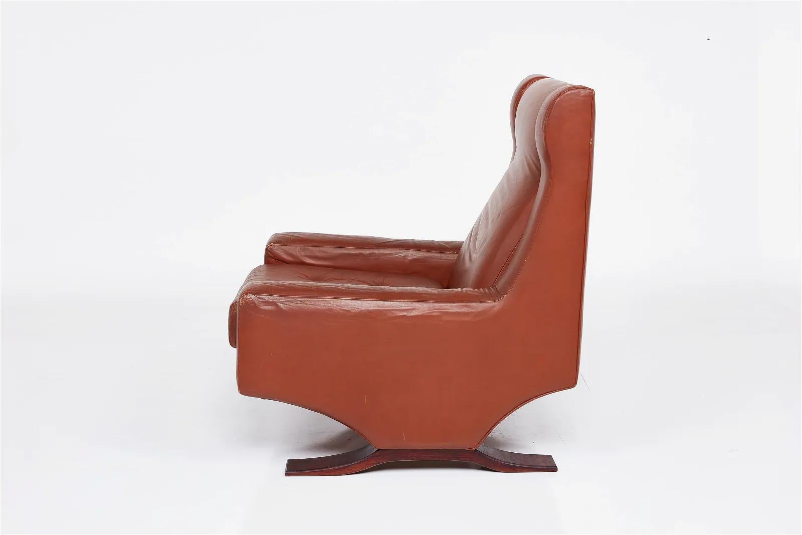 Italian Magister Lounge Chair and Ottoman by Franz Sartori for Flexform, c1960s In Good Condition For Sale In Chino Hills, CA