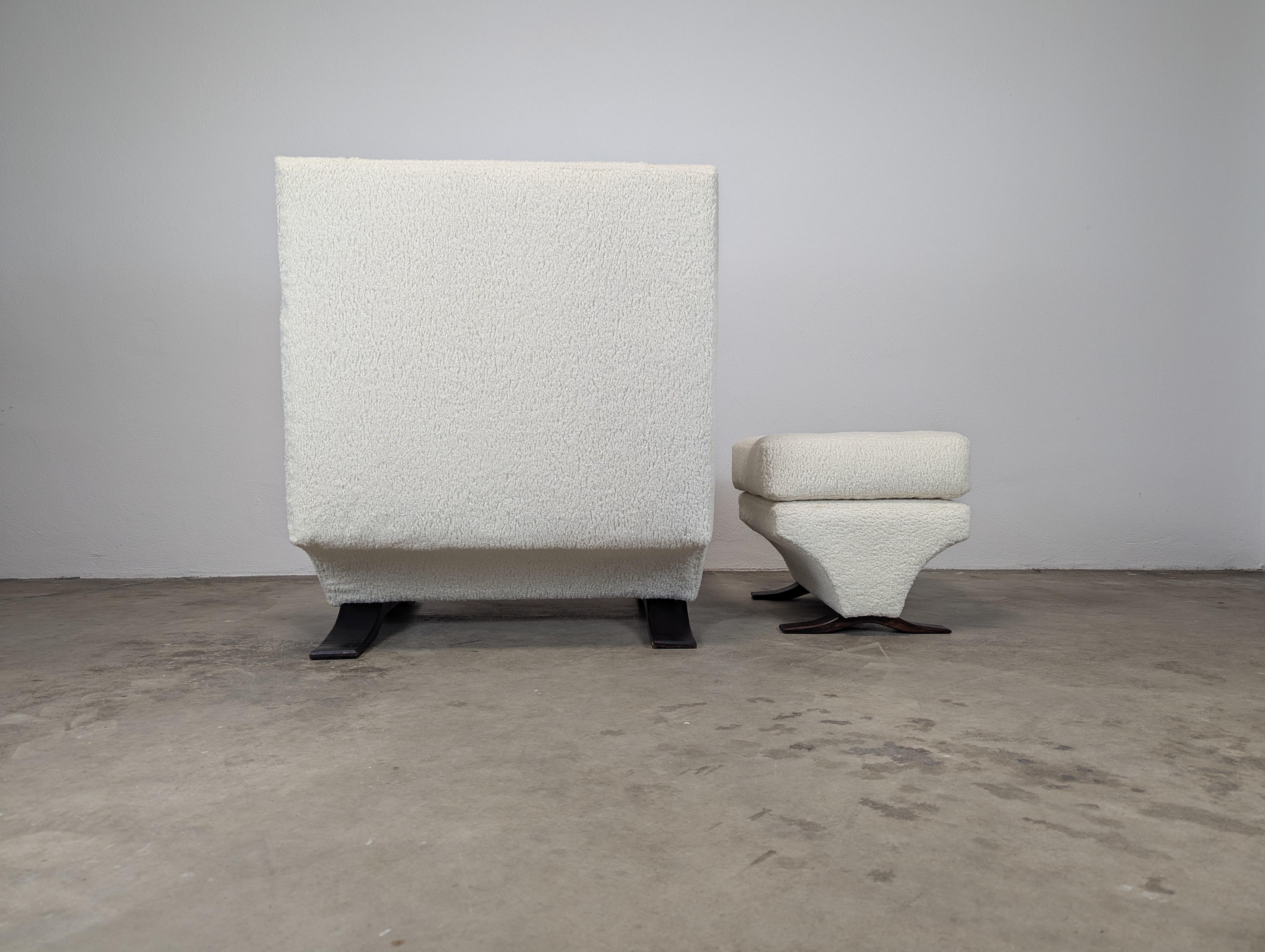 Mid-20th Century Italian Magister Lounge Chair and Ottoman by Franz Sartori for Flexform, c1960s For Sale