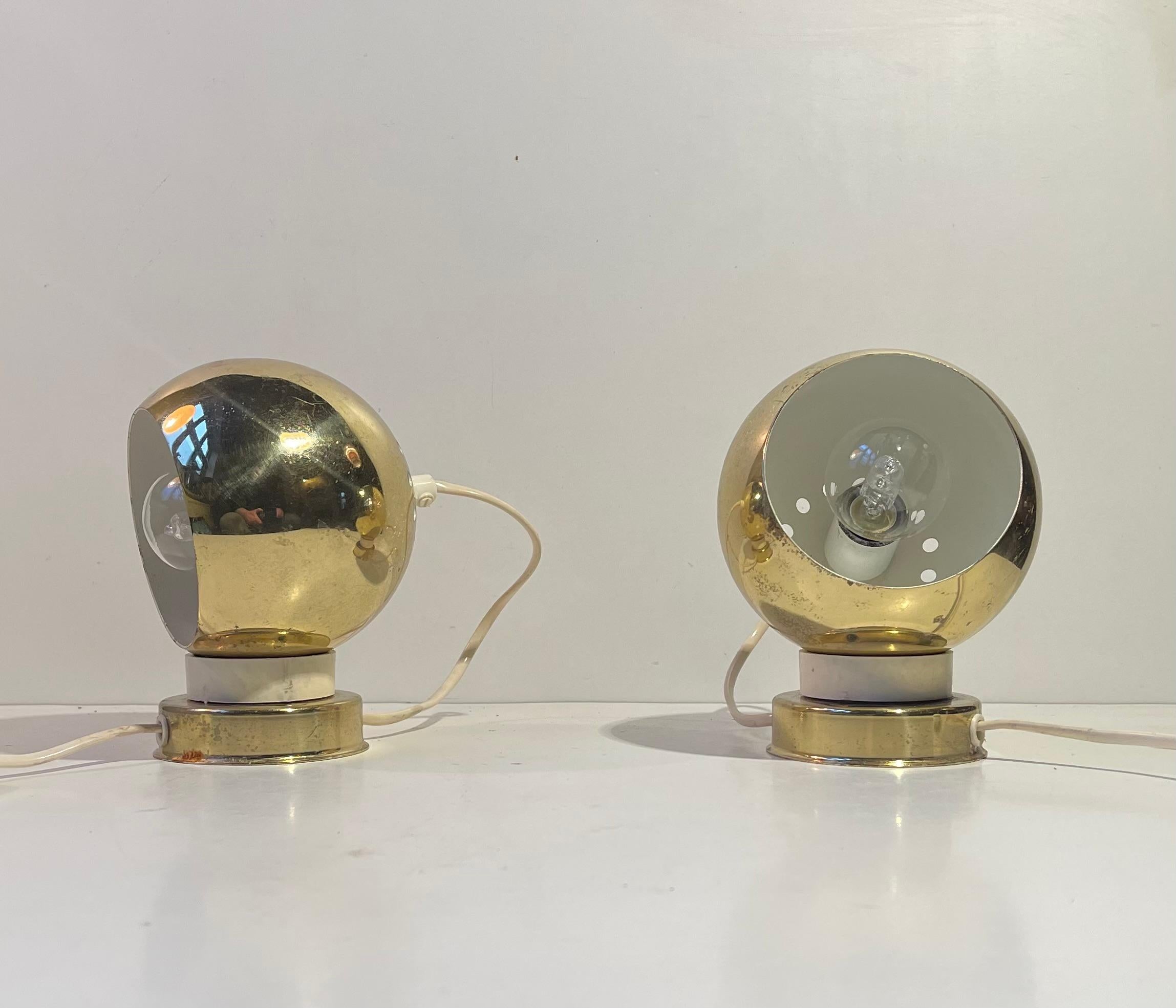 Lampade da parete magnetiche italiane Golden Globe di Compadori Reggiani In condizioni buone in vendita a Esbjerg, DK