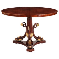 Antique Italian Mahogany and Parcel-Gilt Centre Table, 1830