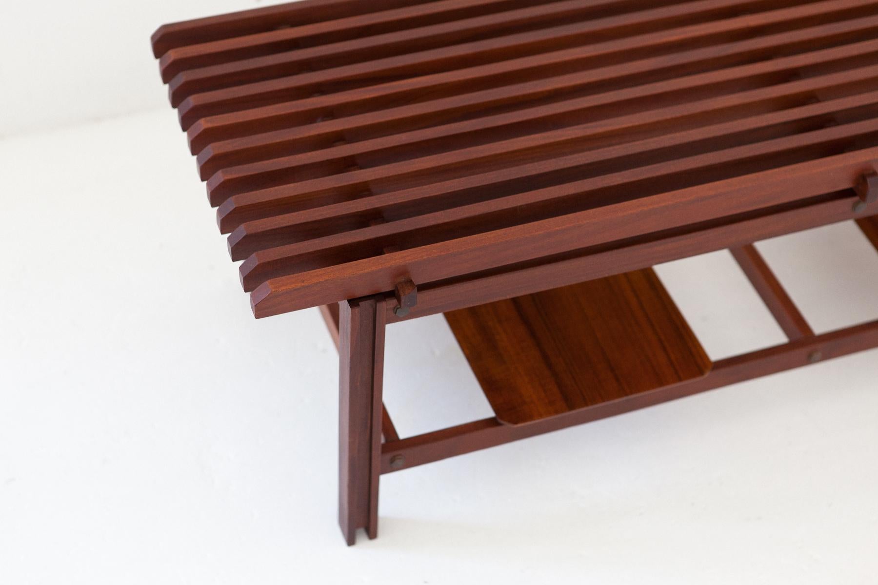 Mid-20th Century Italian Mahogany Bench, 1950s