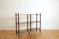 Italian Mahogany, Brass Inlaid, and Brass Mounted Etagere, 2nd half 19th century