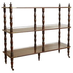 Italian Mahogany, Brass Inlaid, and Brass Mounted Etagere, 2nd half 19th century