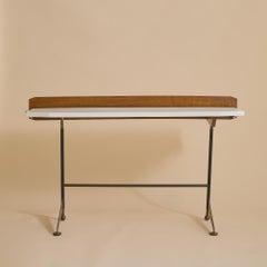 Italian Mahogany Console or Desk in the Manner of Luigi Fornasari, 1950s