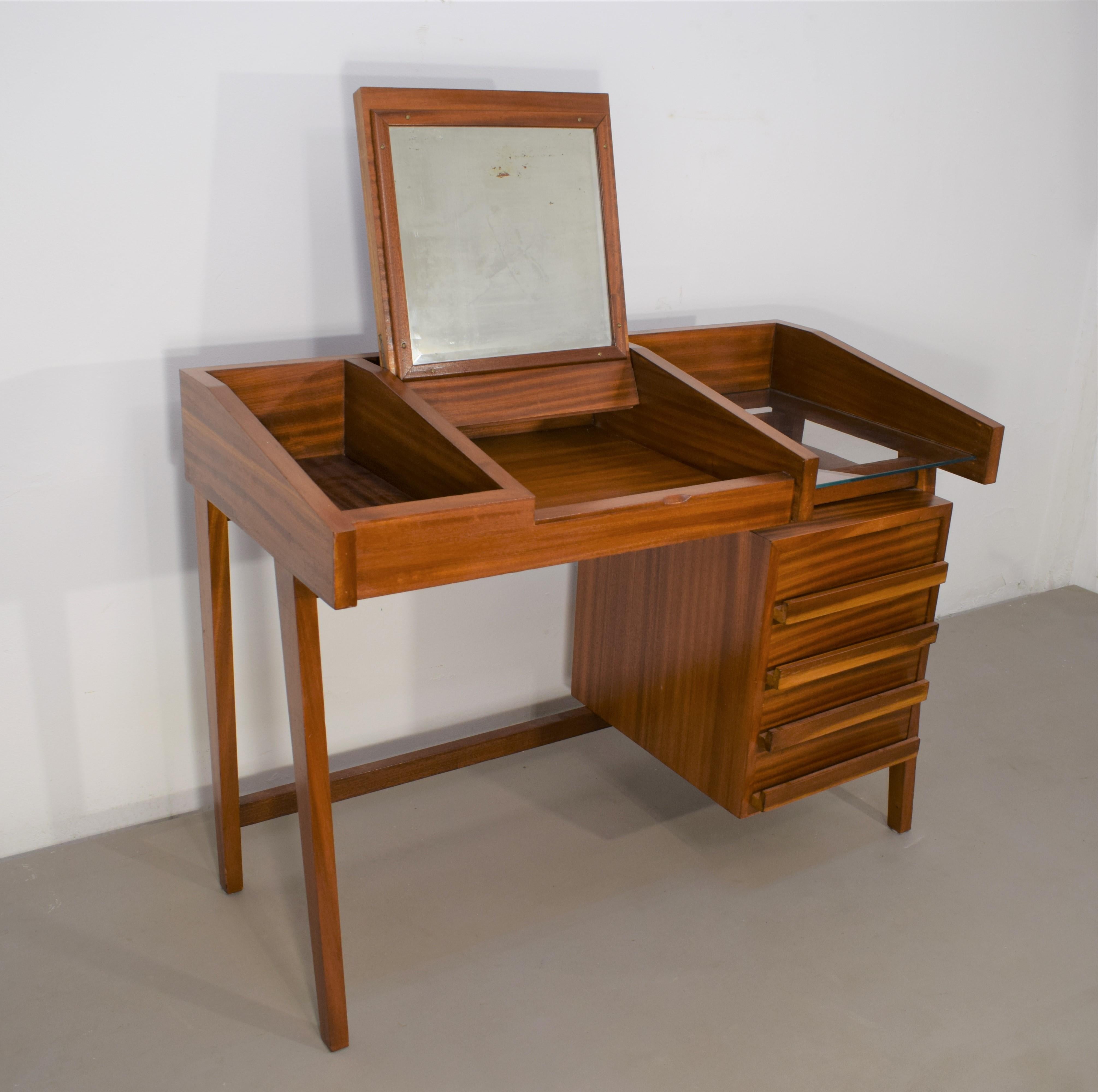 Italian Mahogany Desk, 1960s For Sale 2