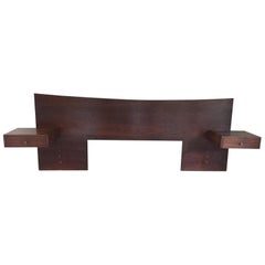 Italian Mahogany Headboard with Side Tables by Singer and Sons