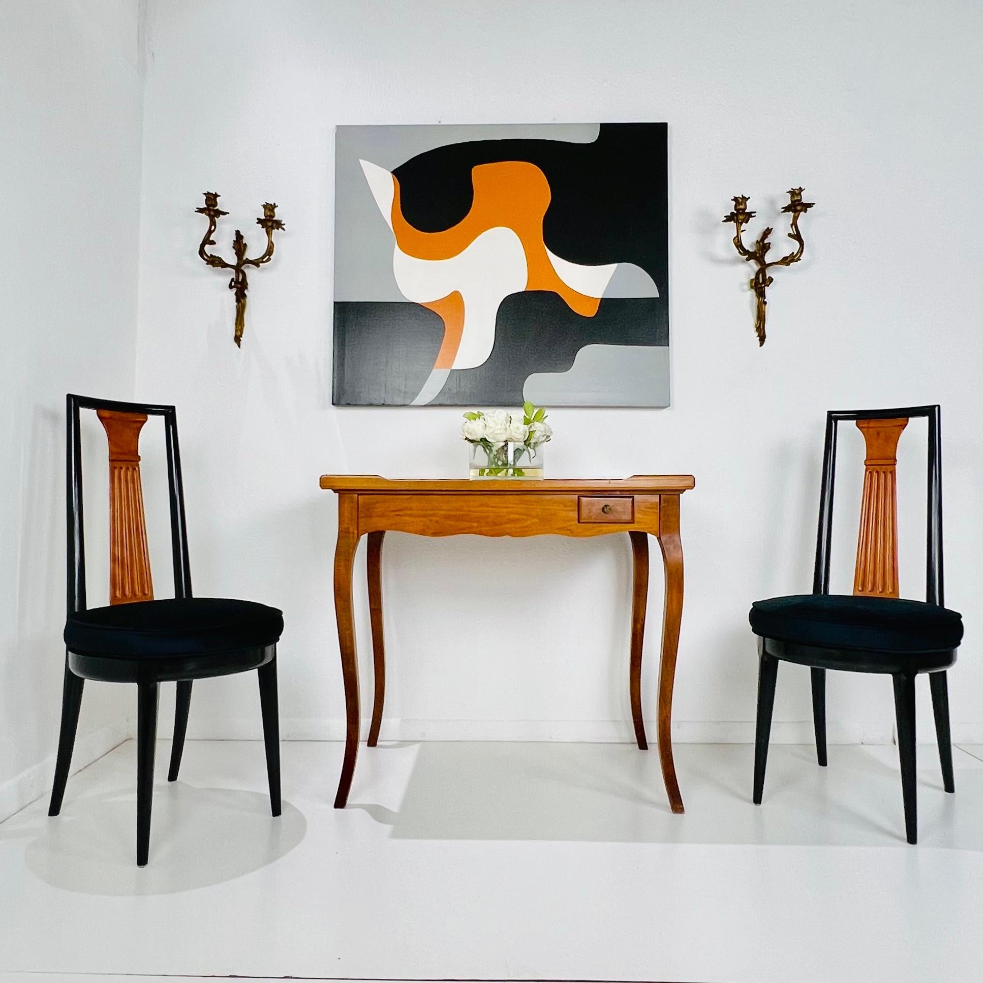 Italian Mahogany Inlaid Flip Top Game Table 12