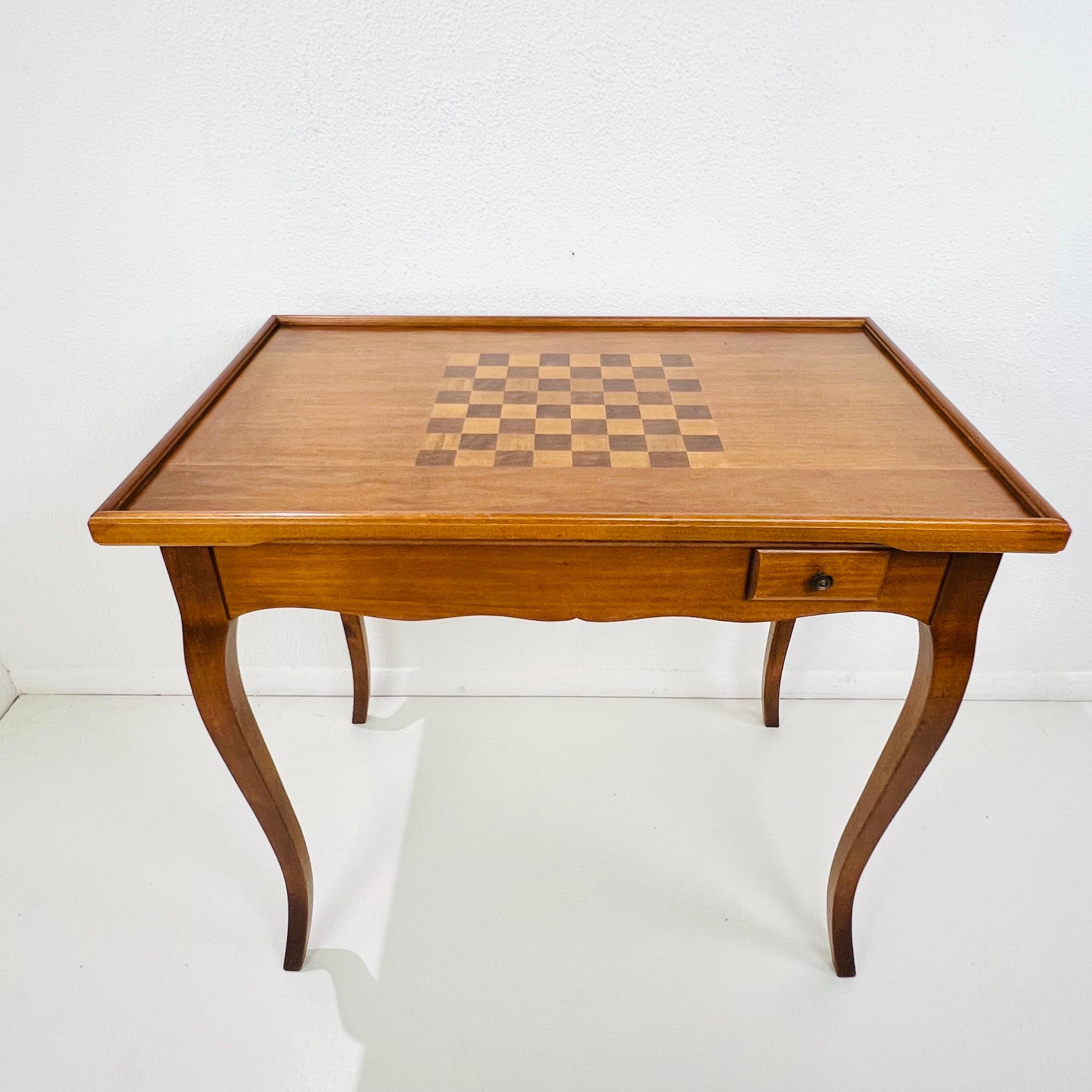 Other Italian Mahogany Inlaid Flip Top Game Table