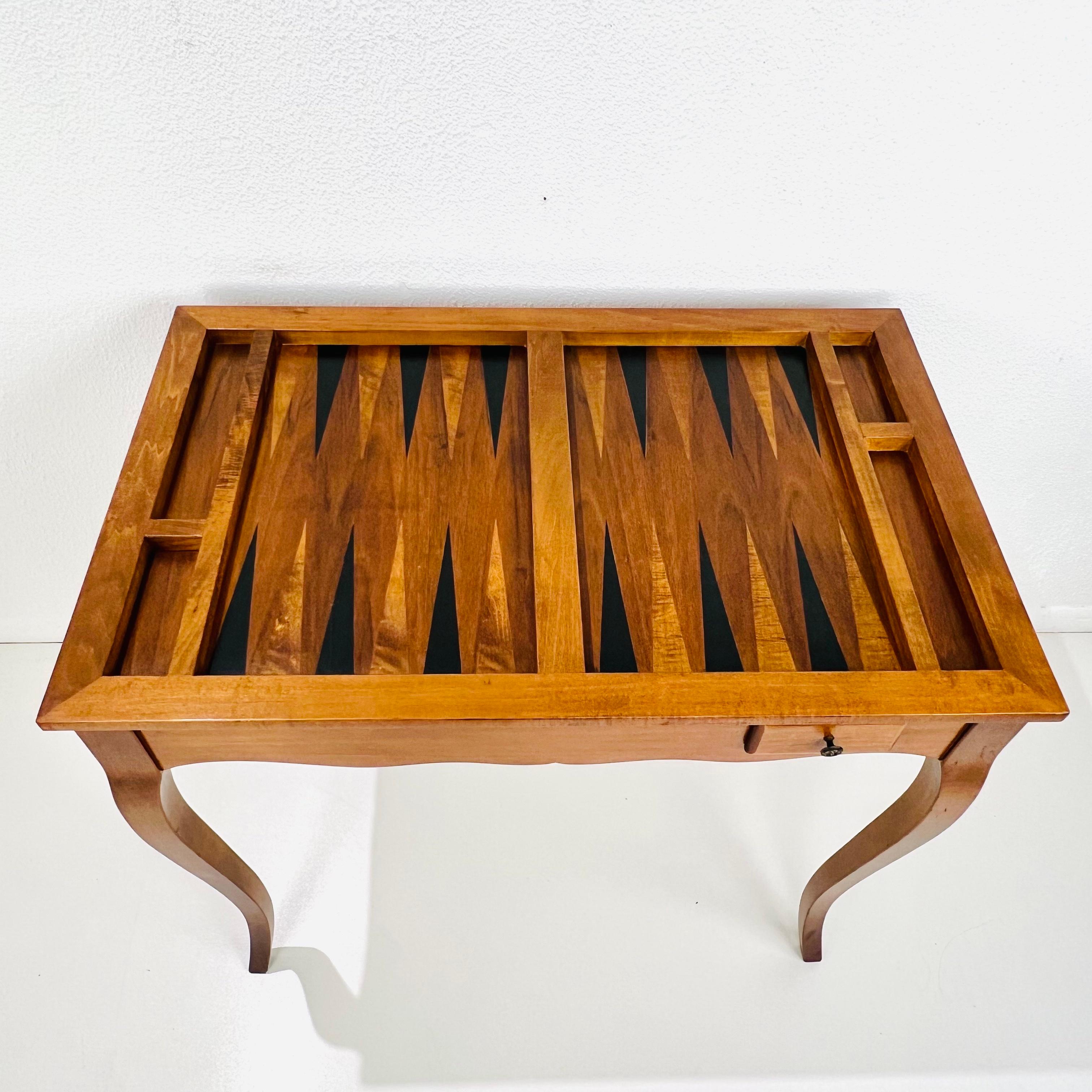 Italian Mahogany Inlaid Flip Top Game Table In Good Condition In Dallas, TX