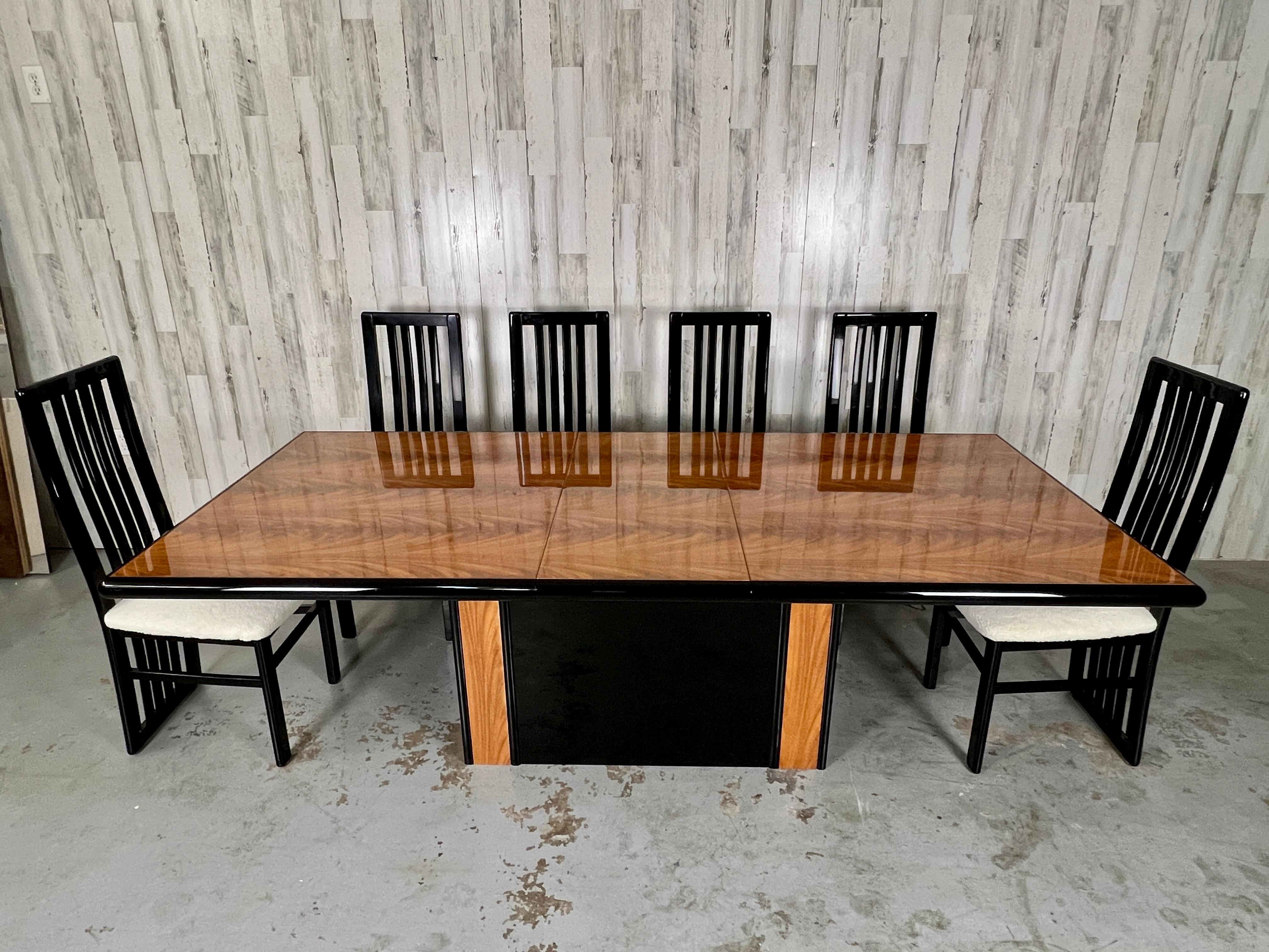 Italian Mahogany & Lacquer Dining Table For Sale 9