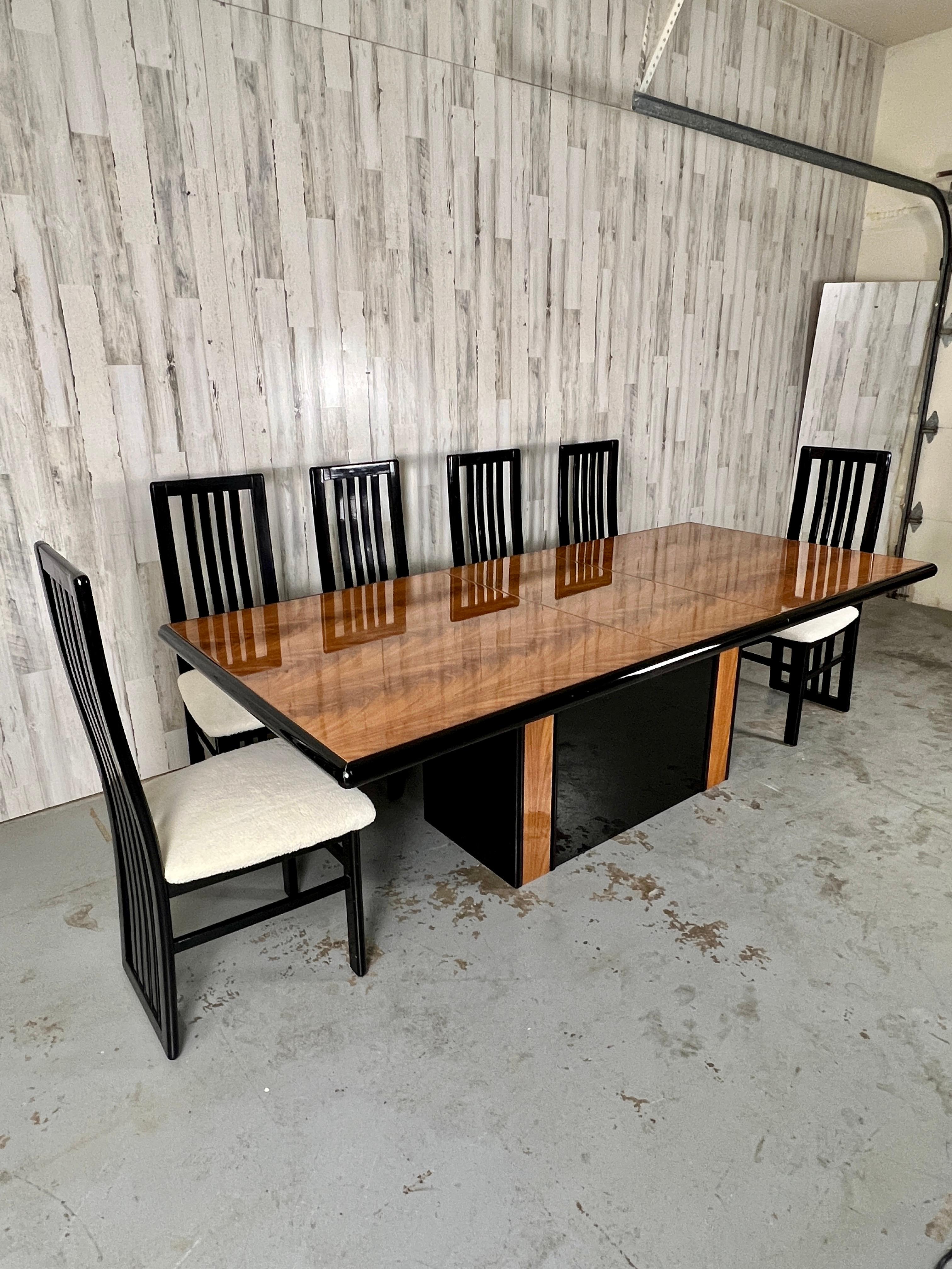 Italian Mahogany & Lacquer Dining Table For Sale 10