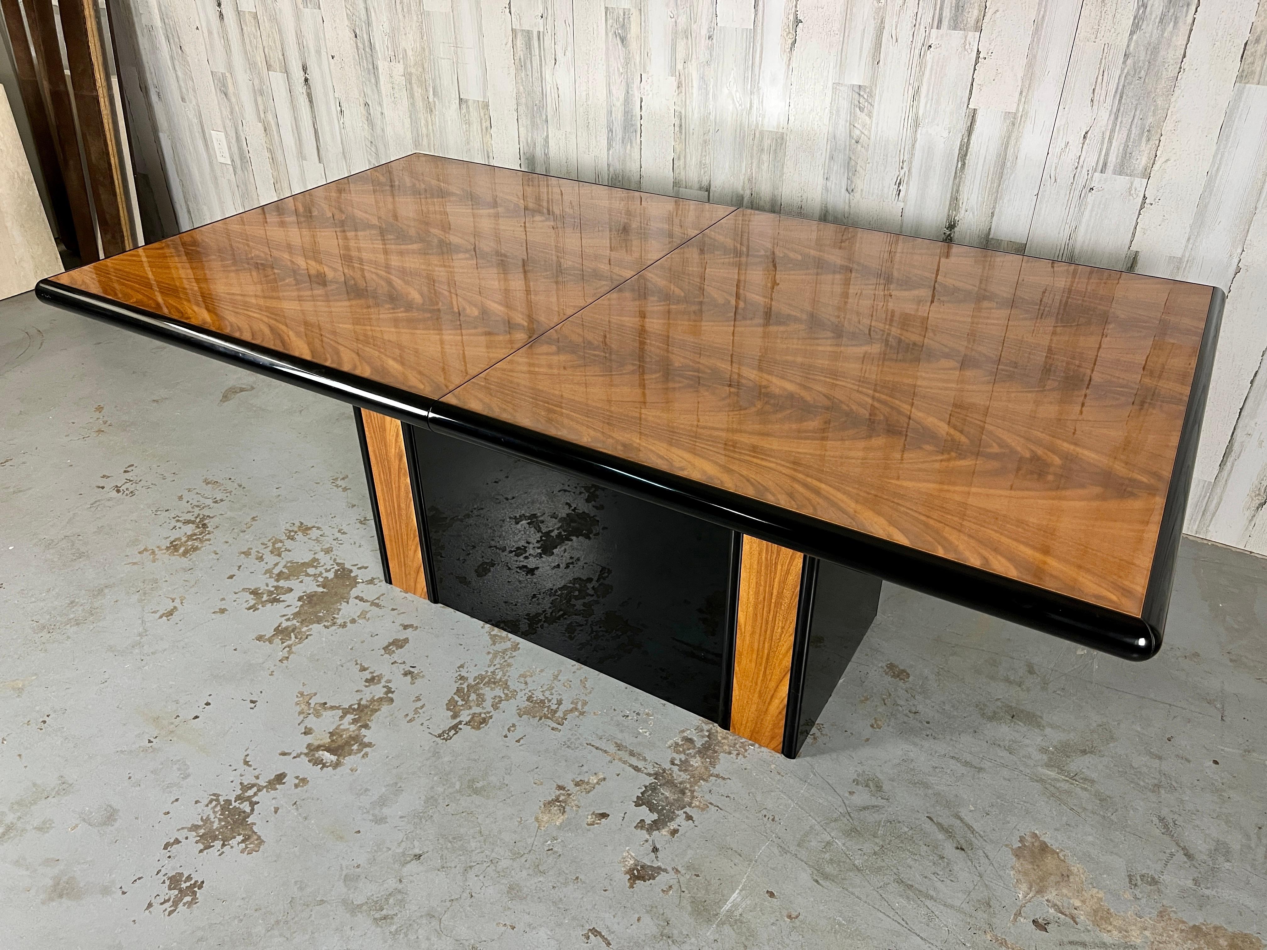 Modern Italian Mahogany & Lacquer Dining Table For Sale