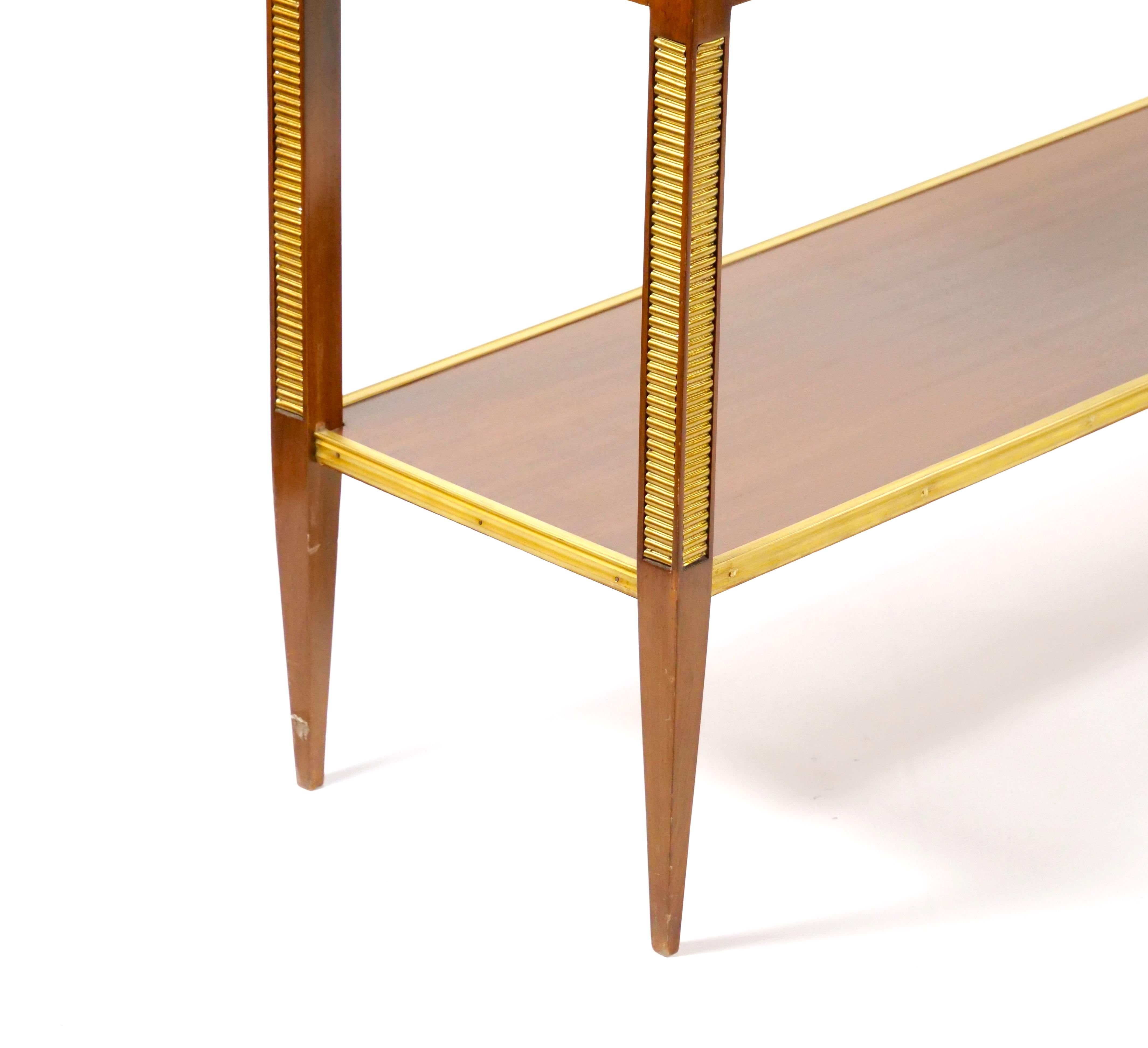 Table de salle / serveur en bois d'acajou / parcellaire doré de style néoclassique italien en vente 4