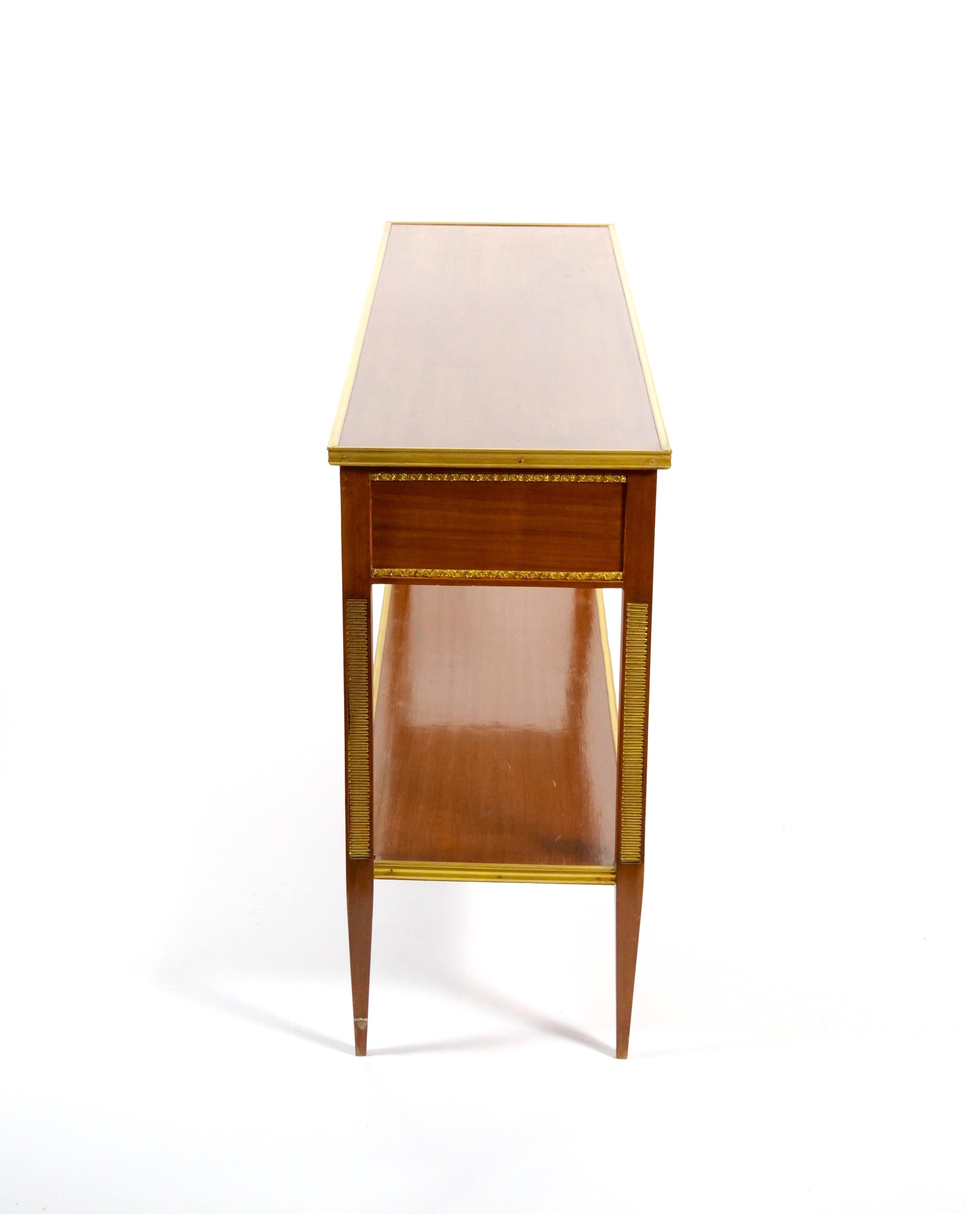 Table de salle / serveur en bois d'acajou / parcellaire doré de style néoclassique italien en vente 5