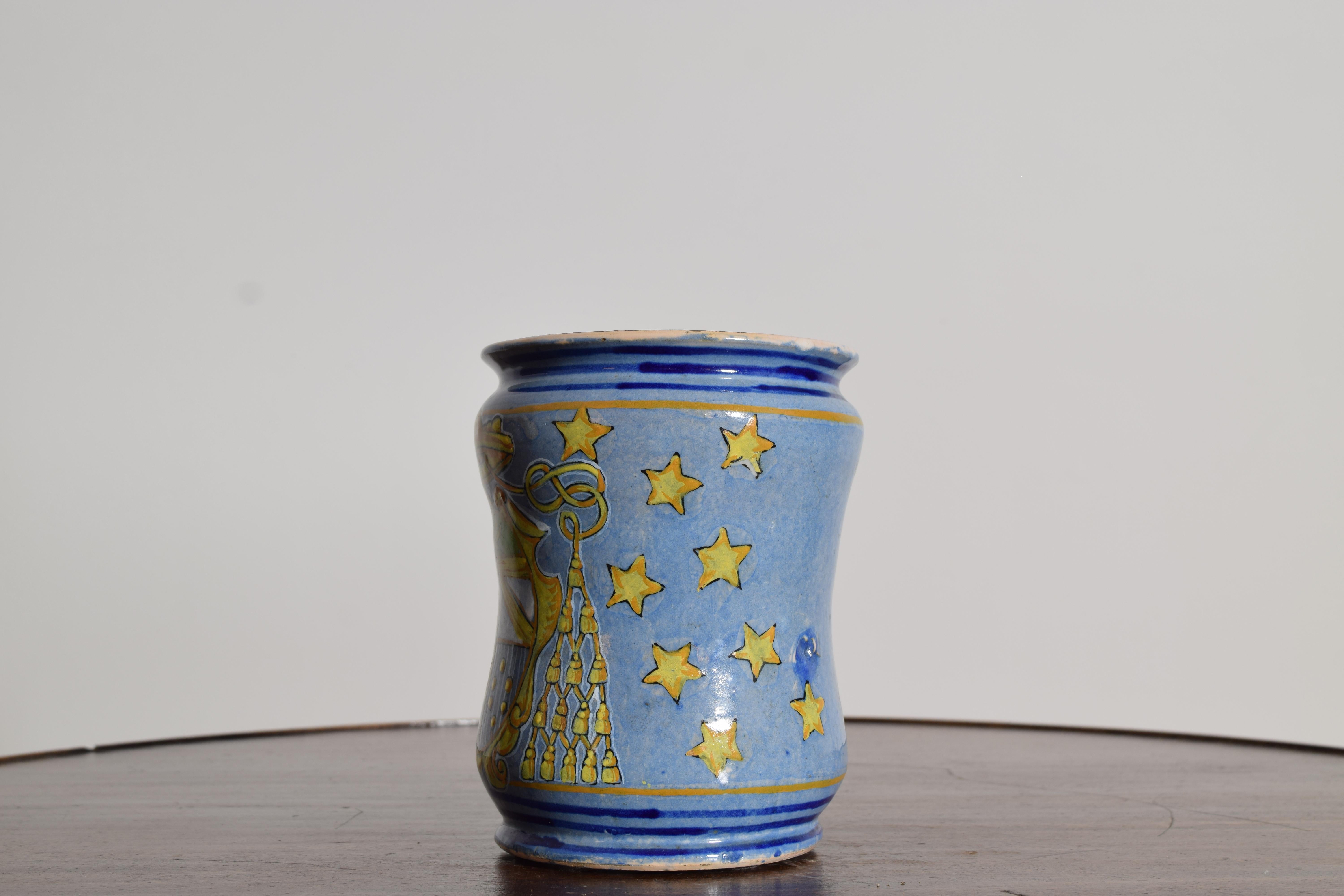 Italienischer Maiolica-Apothekenkrug (Volkskunst) im Angebot