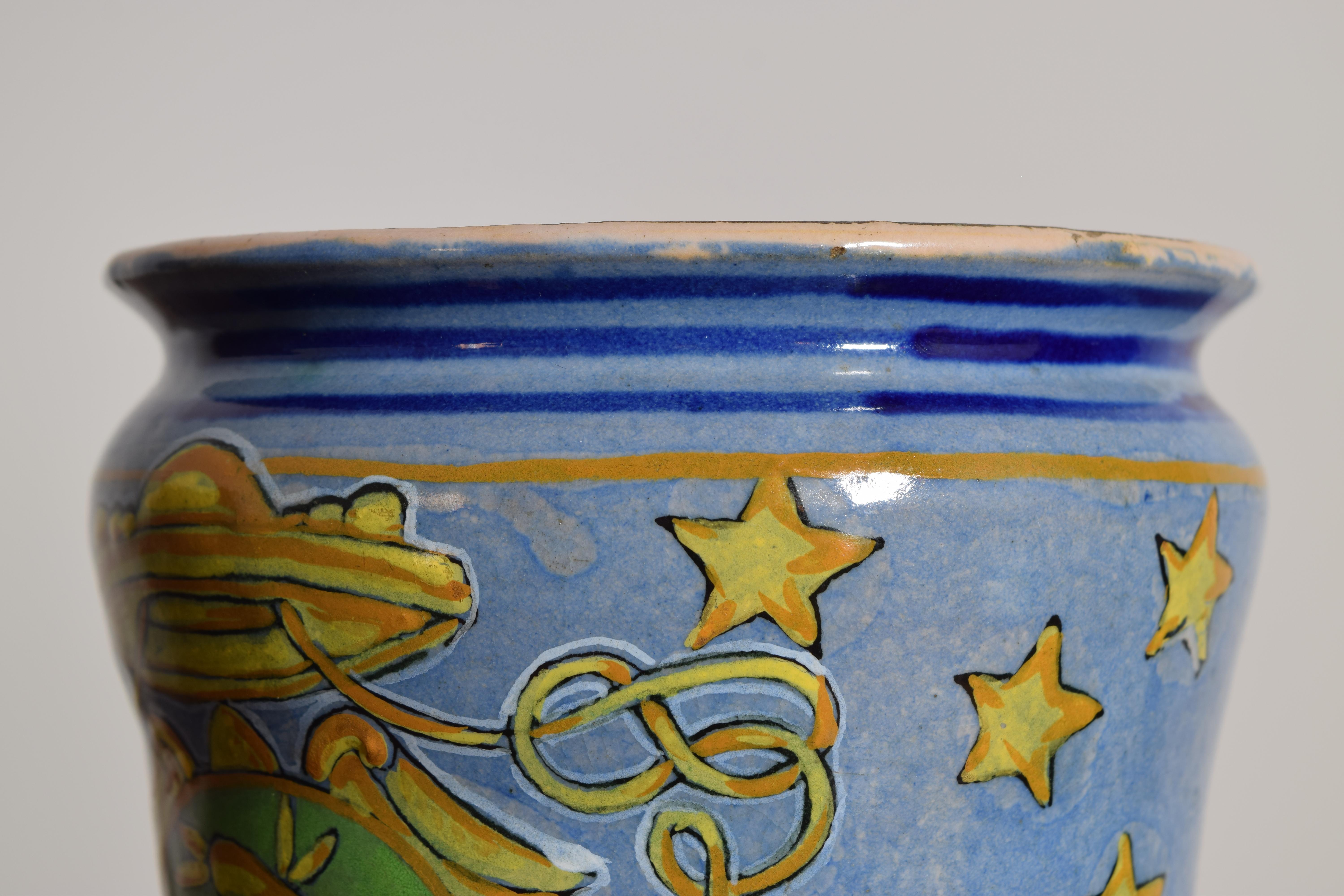 Italienischer Maiolica-Apothekenkrug (Tonware) im Angebot